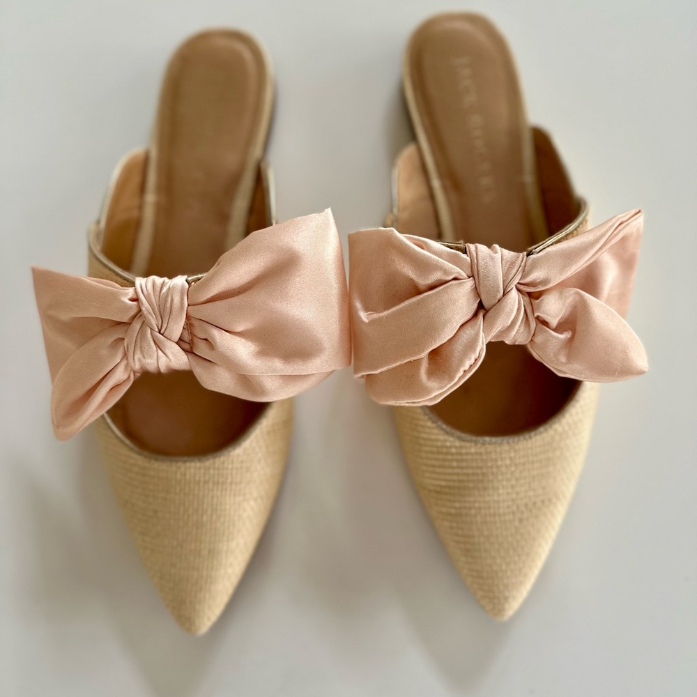 Jack Rogers Raffia Mules with Bow